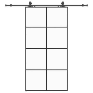 Sliding Door with Hardware Set Black - 102.5x205 cm ESG Glass