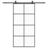 Sliding Door with Hardware Set Black - 102.5x205 cm ESG Glass