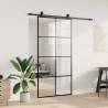 Sliding Door with Hardware Set Black - 102.5x205 cm ESG Glass