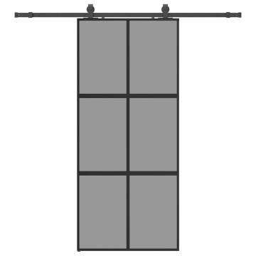 Stylish Sliding Door with Black Hardware Set - 90x205 cm