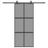 Stylish Sliding Door with Black Hardware Set - 90x205 cm