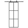 Sliding Door with Hardware Set Black - 76x205 cm ESG Glass