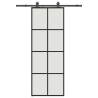 Sliding Door with Hardware Set Black 76x205 cm ESG Glass