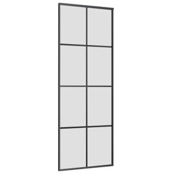 Sliding Door with Hardware Set Black 76x205 cm ESG Glass