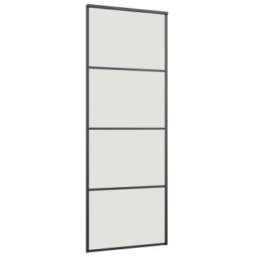 Sliding Door with Black Hardware Set - 76x205 cm ESG Glass