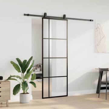 Black Sliding Door Set with ESG Glass - 76x205 cm | HipoMarket