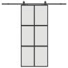 Stylish Black Sliding Door with Hardware Set - 90x205 cm