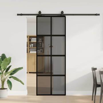 Stylish Sliding Door with Hardware Set - Black 76x205 cm