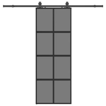 Stylish Sliding Door with Hardware Set - Black 76x205 cm