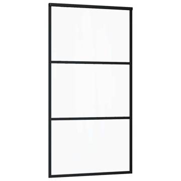 Sliding Door & Hardware Set Black 102x205 cm ESG Glass