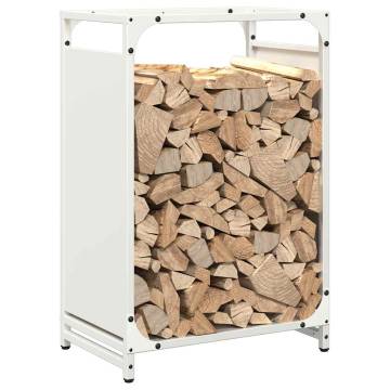 Firewood Rack White 44x28x65 cm - Durable Cold-Rolled Steel