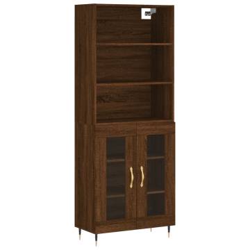 Stylish Highboard Brown Oak - 69.5x34x180 cm | HiPo Market