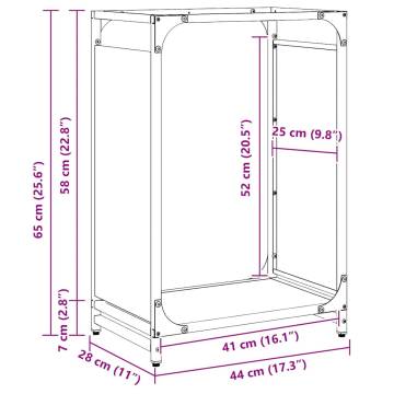 Firewood Rack White 44x28x65 cm - Durable Cold-Rolled Steel