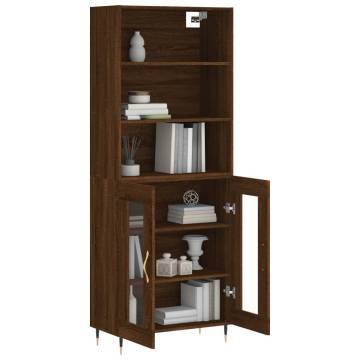 Stylish Highboard Brown Oak - 69.5x34x180 cm | HiPo Market