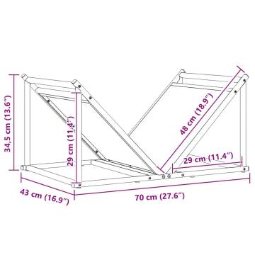 Firewood Rack Anthracite - Sturdy Cold-Rolled Steel Storage