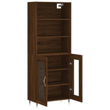 Stylish Highboard Brown Oak - 69.5x34x180 cm | HiPo Market