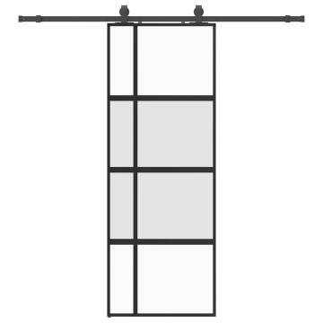 Stylish Sliding Door with Hardware Set - Black 76x205 cm