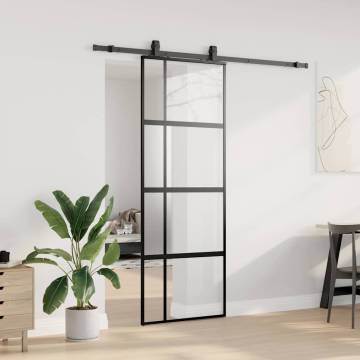 Stylish Sliding Door with Hardware Set - Black 76x205 cm