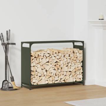 Firewood Rack Olive Green - 90x28x65 cm Cold-Rolled Steel