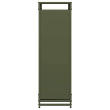 Olive Green Firewood Rack - Durable Cold-Rolled Steel 44x28 cm