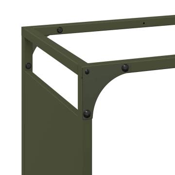 Olive Green Firewood Rack - Durable Cold-Rolled Steel 44x28 cm