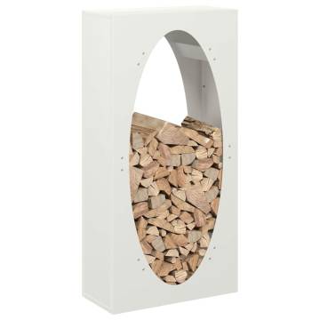 Firewood Rack White 50x23x100 cm - Durable Steel Storage