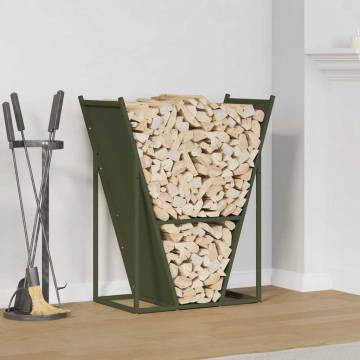 Olive Green Firewood Rack - Sturdy & Stylish 69.5x35x81 cm