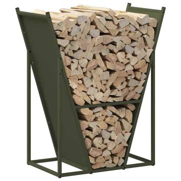 Olive Green Firewood Rack - Sturdy & Stylish 69.5x35x81 cm