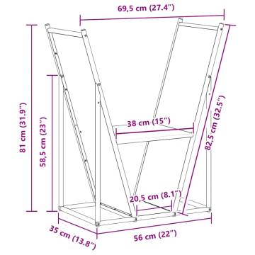 Olive Green Firewood Rack - Sturdy & Stylish 69.5x35x81 cm