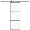 Sliding Door with Hardware Set - Black ESG Glass 76x205 cm