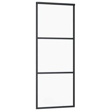 Sliding Door with Hardware Set - Black ESG Glass 76x205 cm