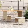  Garden Table with Acacia Wood Top Beige 105x75x72 cm Poly Rattan Quantity in Package 1 Colour beige 