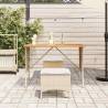 Stylish Beige Garden Table with Acacia Wood Top - 105x75 cm