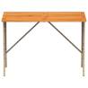 Stylish Beige Garden Table with Acacia Wood Top - 105x75 cm