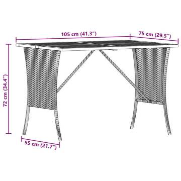 Stylish Beige Garden Table with Acacia Wood Top - 105x75 cm