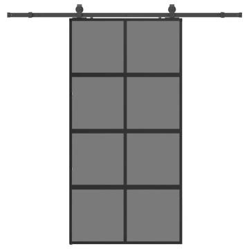 Stylish Sliding Door with Hardware Set - Black 102.5x205 cm