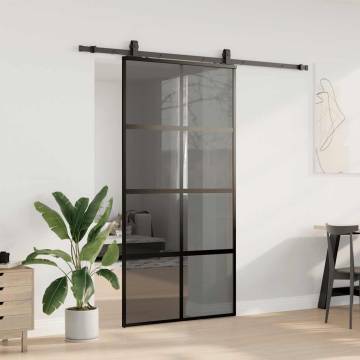 Stylish Sliding Door with Hardware Set - Black 102.5x205 cm