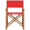 Folding Director's Chairs 2 pcs Red Solid Wood Teak - Hipo Market