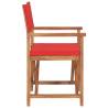 Folding Director's Chairs 2 pcs Red Solid Wood Teak - Hipo Market