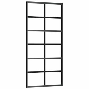 Sliding Door with Black Hardware Set - 90x205 cm ESG Glass