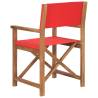 Folding Director's Chairs 2 pcs Red Solid Wood Teak - Hipo Market