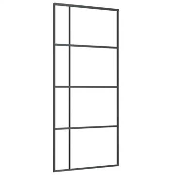 Sliding Door with Hardware Set Black 90x205 cm ESG Glass