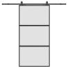 Stylish Black Sliding Door with Hardware Set - 102.5x205 cm