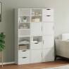  Side Cabinets 6 pcs ODDA White 40x24x79 cm Solid Wood Pine Colour white Quantity in Package 1 Model 9 shelves 5 drawers 