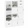 Elegant ODDA White Side Cabinets - 6 Pieces Solid Wood Pine