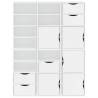 Elegant ODDA White Side Cabinets - 6 Pieces Solid Wood Pine