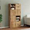  Side Cabinets 4 pcs ODDA 40x24x79 cm Solid Wood Pine Colour natural Quantity in Package 1 Model 4 shelves 4 drawers 