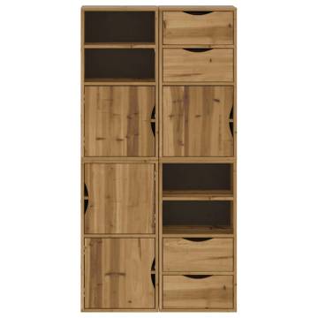 ODDA Side Cabinets 4 pcs - Solid Wood Pine Charm | HipoMarket