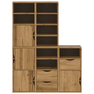 ODDA 5 pcs Side Cabinets - Solid Pine Wood Storage Furniture