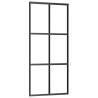 Sliding Door with Hardware Set Black 90x205 cm ESG Glass